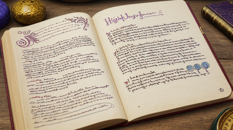 Mystical dream symbols floating